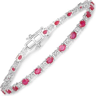 Diana M. Jewels Bkk Ruby Oval 4x3mm - 22Pcs + White Diamond F/C Round 1mm ( I1-I2/I color ) - 44Pcs ( Box Lock With Double Safety )