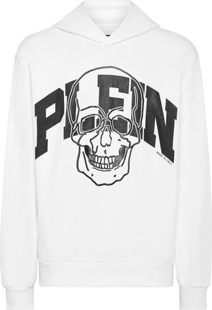 Philipp Plein Hoodie Sweatshirt Skull - Heren - Hoodies - Wit - L - Katoen - Hoodies & sweatvesten