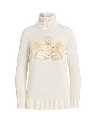Ralph Lauren INTARSIA-KNIT COTTON TURTLENECK SWEATER