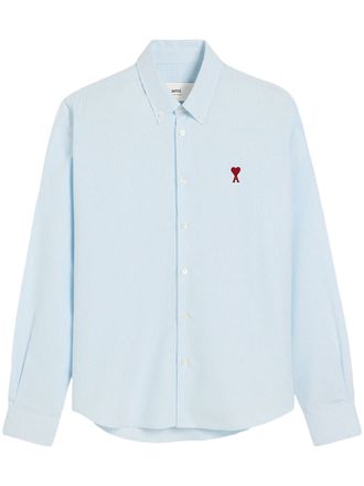 Ami Klassiek overhemd met button-downkraag en geborduurd Ami De Coeur