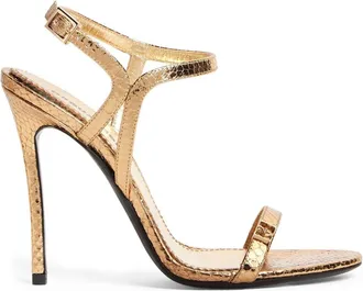 Dsquared2 metallic-finish leather sandals - women - Leather/Calf Leather/Calf Leather - 38 - Gold