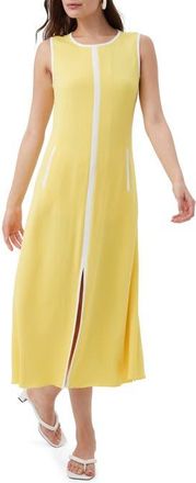Trina Turk Magnifique Front Slit Midi Dress in Lavandou Lemon at Nordstrom, Size X-Small