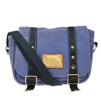Louis Vuitton Pre-owned Cross Body Bags, female, Blue, Size: ONE SIZE Pre-owned Antigua Besace Messenger Bag