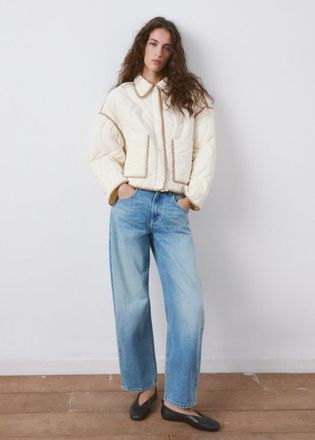 Mango Giacca trapuntata ribattiture contrasto grezzo - Donna - XXS - MANGO