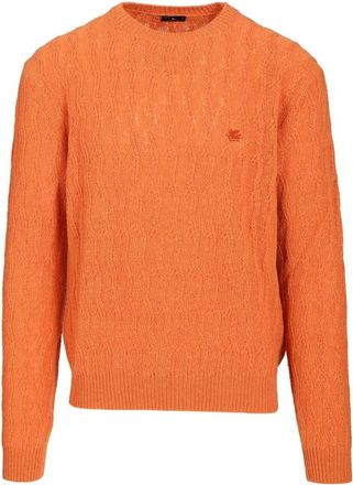 Etro Truien & Vesten, Heren, Oranje, 2Xl, Trui met ronde hals