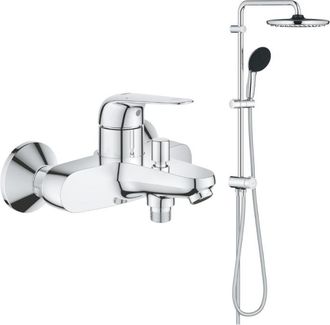 GROHE Pack Mezclador Mec&aacute;nico De Ba&ntilde;o/ducha Grohe Swift + Columna De Ducha Cromada Grohe Vitalio Start 250