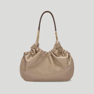 DeMellier The Midi Miami in Dark Sand Smooth Leather Shoulder bag