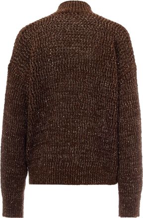 Max Mara Womens Cardigan Zip Hazelnut Knit: Cotton Cardigans Sweater