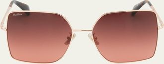 Max Mara Engraved Logo Metal Alloy Butterfly Sunglasses