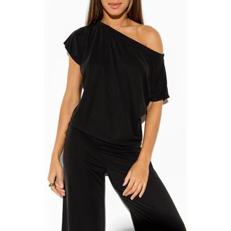 Spiritual Gangster Asha Off the Shoulder Jersey Top in Black at Nordstrom, Size X-Small