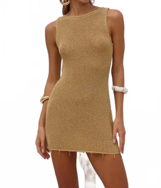 Runaway The Label Ariyah Sleeveless Mini Dress In Gold