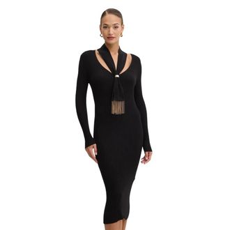 Simona Corsellini Vestido de punto midi - Dresses - Mujer - Negro - XS