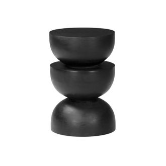 Sweeek Mesa auxiliar de madera de mango, negro