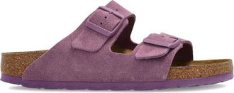 Birkenstock suede double-buckle flat sandals - women - Suede/Rubber/Suede - 37 Narrow - Pink