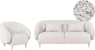 Beliani Sof&aacute; de 3 plazas 4 personas de tejido beige