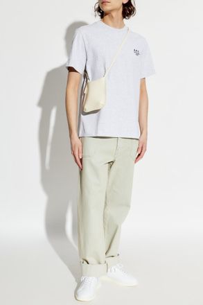 A.P.C. T-shirt With Embroidered Logo, Mens, Grey