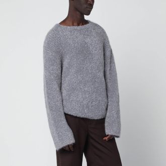 S&eacute;fr Jermaine Grauer Pullover aus Boucl&eacute;-Garn