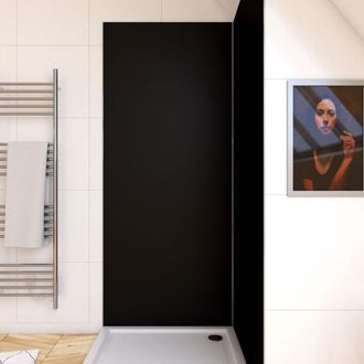 Aurlane Panel Pared Ducha Negro En Aluminio - 90x210cm - Wall &acute;it Negro 90