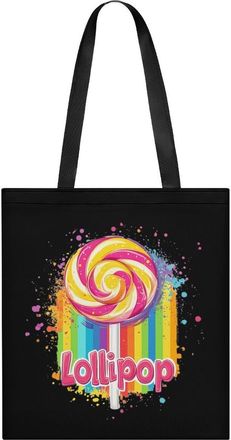 Generic Rainbw Lollipop Womens Tote Casual Shopping Bag Lightweight Shoulder Bags Hobos Handbag for Work Travel Daily 35x40cm