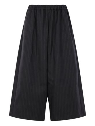 Comme Des Gar&ccedil;ons pinstripe elasticated trousers - Black