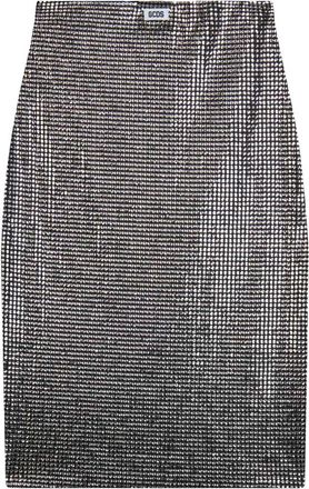 GCDS Glanzende Jersey Kokerrok - Dames - Kokerrokken - Grijs - S - Pailletten - Rokken