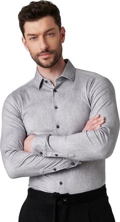 DeSoto overhemd grijs gem&ecirc;leerd Casual Kent semi-wide collar