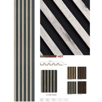 Trade Shop TrAdE Shop Traesio - Pannello Decorativo 3d Doghe Grigio E Nero 120x290 Cm Effetto Legno In Ps