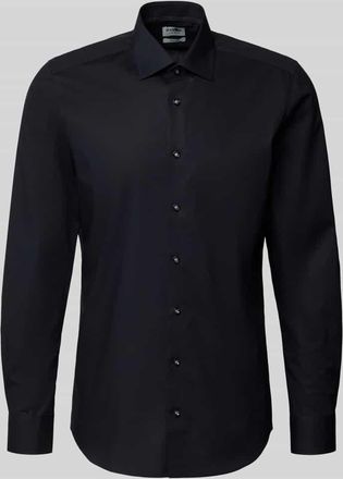 Olymp Level 5 Slim Fit Business-Hemd mit Kentkragen in Black, Größe 38