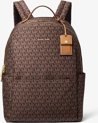 Michael Kors Sable Large Printed Signature Logo Backpack
