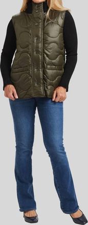 Peace of Cloth Quilted Snap Vest In Olive