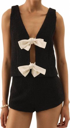 For Love & Lemons Womens Bonnie Boucle Top In Black