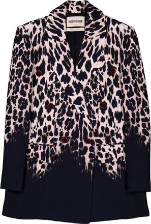 Roberto Cavalli Leopard Print Blazer, Brand Size 40 ( US Size 6 )