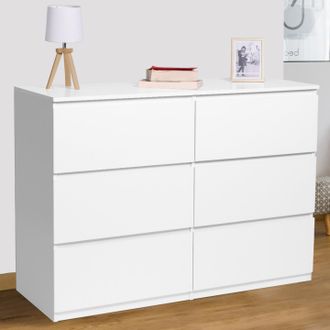 IDMarket Arc&oacute;n Tomi 6 Cajones 110 Cm Madera Blanco