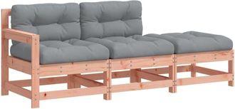 vidaXL Vidaxl - Juego De Sof&aacute;s De Jard&iacute;n 3 Pzas Y Cojines Madera Abeto Douglas