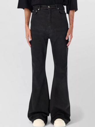 Rick Owens high waist coated denim bootcut trousers