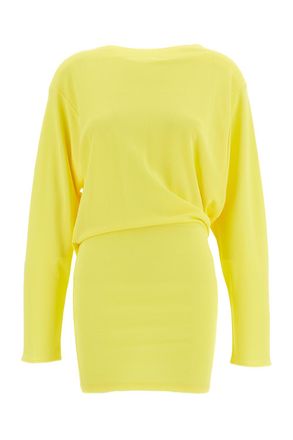 Jacquemus Back Draping Mini Dress with Embroidered Detail