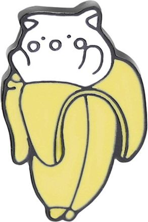 Generic Cute Enamel Pins Cats Banana Shape Cartoon Cute Enamel Brooch Pins for Backpacks Badges Clothing Bags Jackets Multicoloured