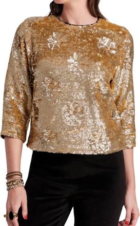 Frances Valentine Taylor Sequin Top In Gold