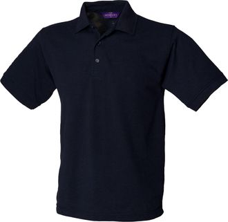 Henbury Mens Short Sleeved 65/35 Pique Polo Shirt (5XL) (Navy)