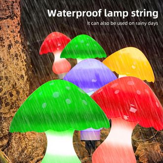 Infinite [luces De Hadas] Luces Solares Led Decorativas Para Jard&iacute;n Con Forma De Hongo, 6 Modos De Iluminaci&oacute;n, Protecci&oacute;n Ip65, 6 L&aacute;mparas De Abs, Autocargabl