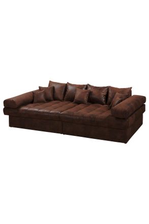 Livetastic Bigsofa, Dunkelbraun, Textil, F&uuml;llung: Schaumstoffflocken,Schaumstoffflocken, 284x94x148 cm, Made in EU, FSC 100%, Armteil links, Armteil rechts, Wohn