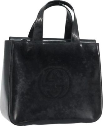 Gucci Pre-owned Handbags, female, Black, Size: ONE SIZE Pre-owned Coated Canvas Handbag