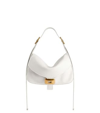 Balenciaga White Clicca Medium Shoulder Bag