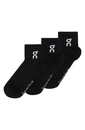 On Assorted 3-Pack Logo Cotton Blend Quarter Socks in Black at Nordstrom, Size Medium