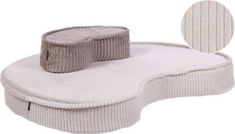 Beliani Puf Terciopelo Beige claro