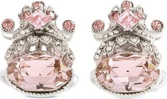 Dolce & Gabbana embellished cufflinks - men - Brass/glass - One Size - Silver