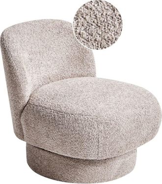 Beliani Swivel Armchair AYLO Boucle Taupe