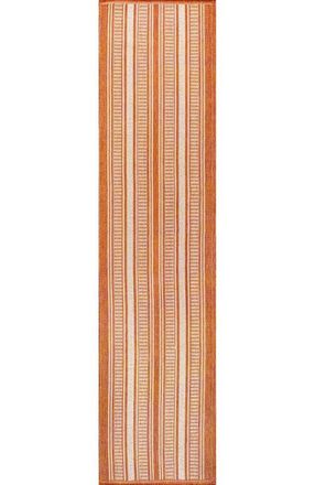 Jonathan Y Designs Haynes Modern Double Stripe Indoor/Outdoor Area Rug in Orange/cream at Nordstrom, Size 2Ft 0In X 8Ft 0In