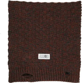 Maison Margiela Chunky Knit Scarf With Distressed Details