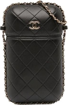 Chanel Pre-owned Cross Body Bags, female, Black, Size: ONE SIZE Pre-owned Leather crossbody-bags